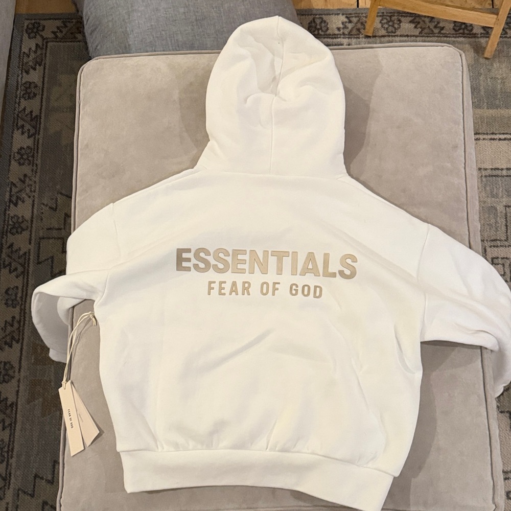 Essentials Fear of God White Hoodie. New with tags